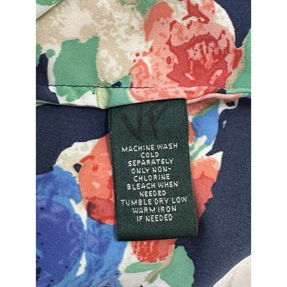 Ralph Lauren LRL Navy Floral Popover Tunic Plus Sz 2X Long Sleeve Split Neck - Picture 10 of 10